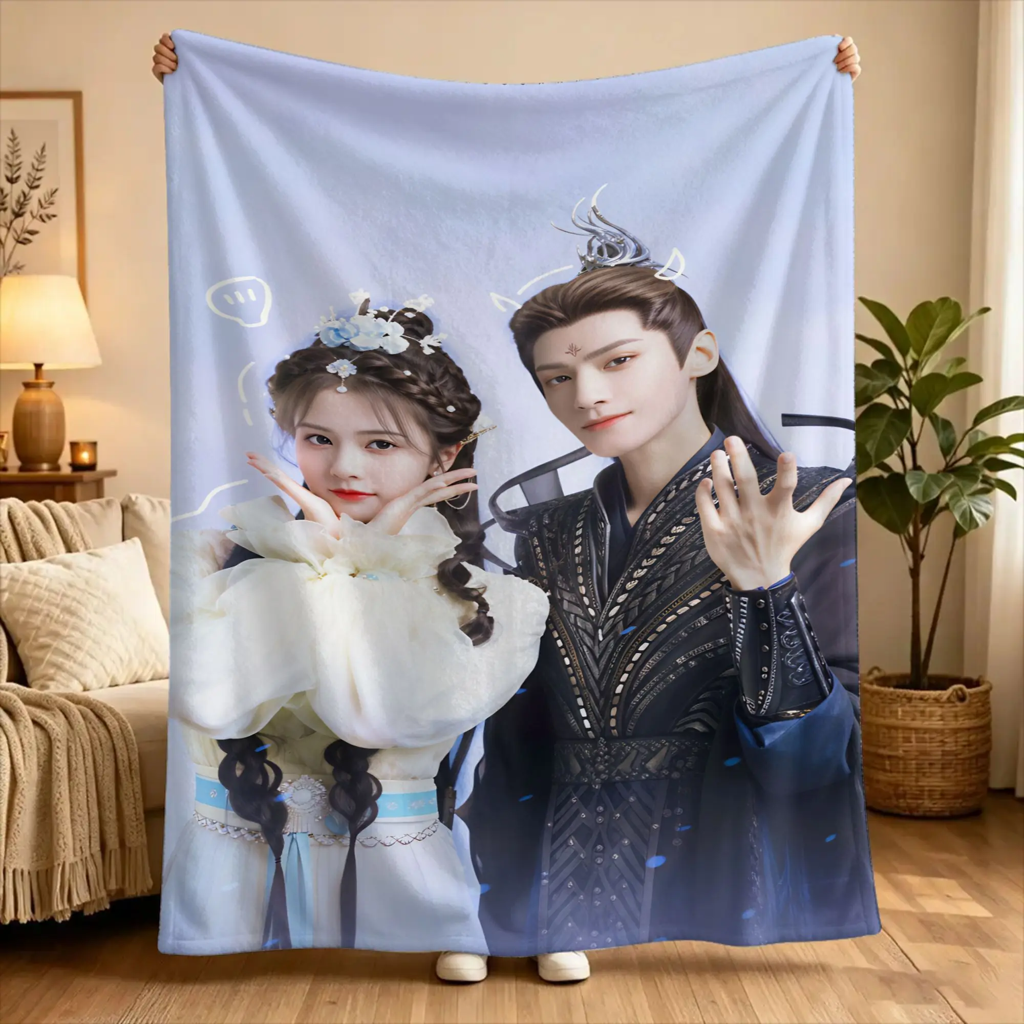 Leo Luo Yunxi Bai Lu  Blanket  Airplane Travel Flannel Throw Blanket For Couch Bed Warm Soft Custom Quality Bedspread
