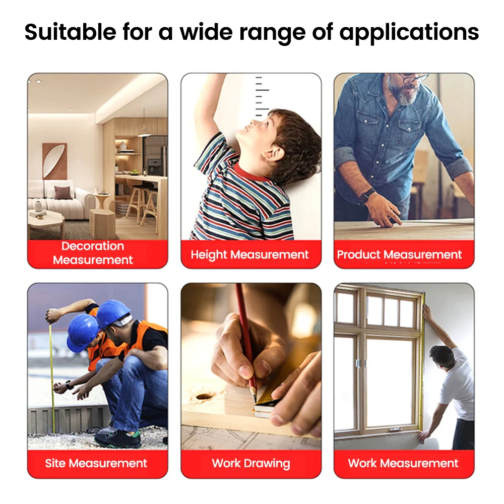 5M 7.5M 10M Tape Measure Laser Inkjet Metric Tape Aço Carbono Self-locking Tape Measuring Portable Construction Tools