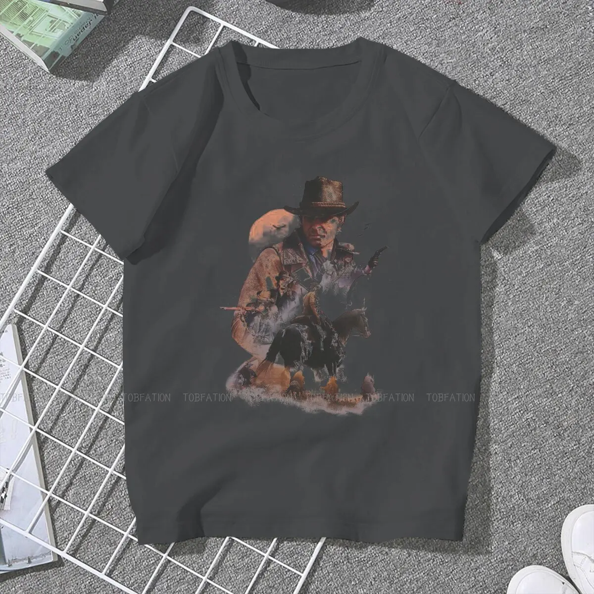 RDR 4XL TShirt for Girl Red Dead Redemption 2 Desert Cowboy Creative Graphic  T Shirt Short Sleeve Hot Sale