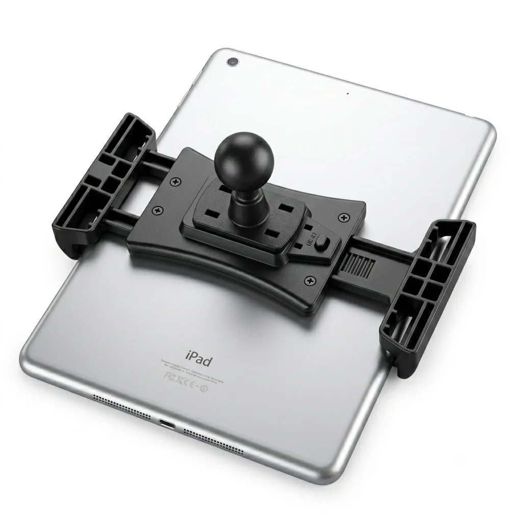 Swivel Tablet Holder Mount Clamp with 25mm 1 Inch Ball Mount Tablet Support Boat Bracket Stand for 4-13