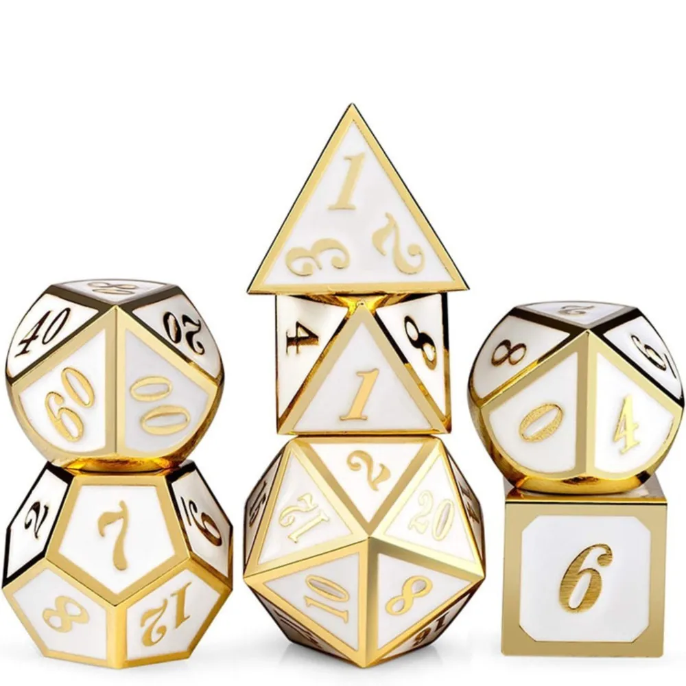 7 قطعة مجموعة النردات الرقمية المعدنية مجلس لعبة الطاولة ألعاب التفاعل لأرقام الملحقات ديكور المنزل لعب الأدوار متعدد الألوان