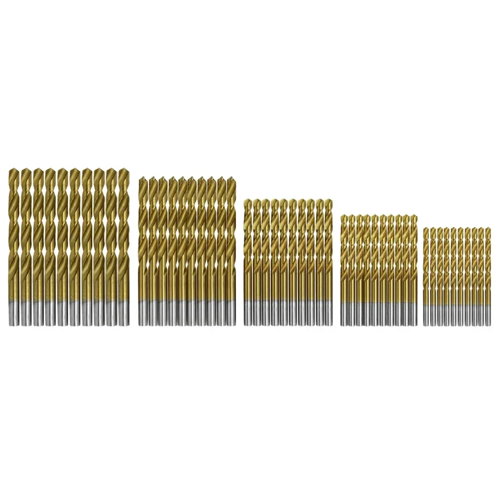 50 Stück 1 mm – 3 mm beschichtete Bohrer HSS Schnellarbeitsstahl-Bohrer-Set, Werkzeug, hochwertiges Elektrowerkzeug-Zubehör