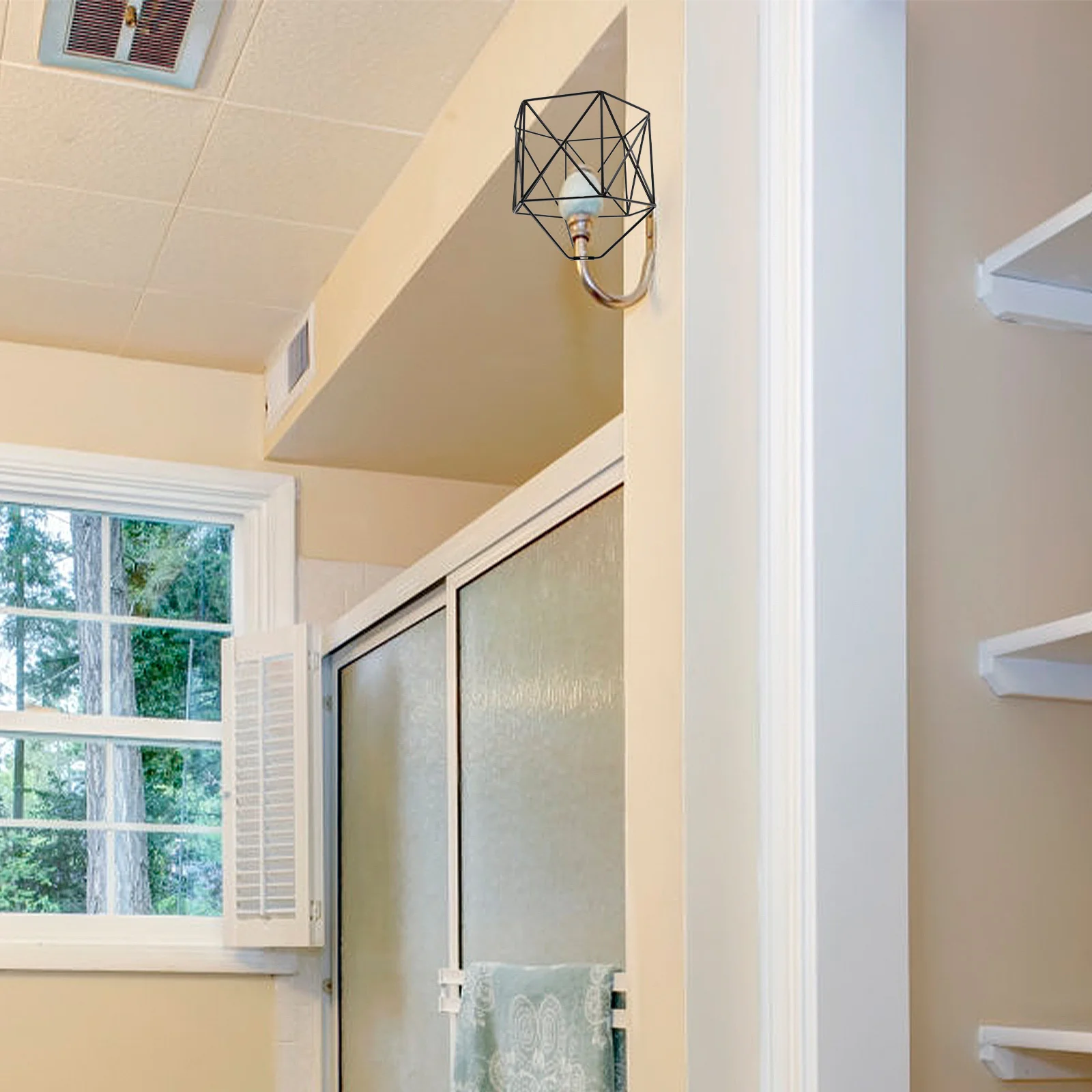 

Minimalist Hexagon Vintage Light Cover Iron Art Chandelier Cover Creative Home Decoration Long Lasting High Grade Material