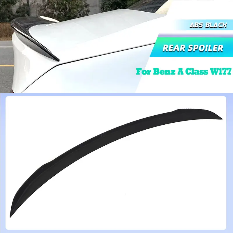 

ABS глянцевый черный автомобильный задний спойлер багажника, крылья для Mercedes-Benz A Class W177 A200 A35 AMG 2018-2022, задний спойлер, крыло багажника, губа