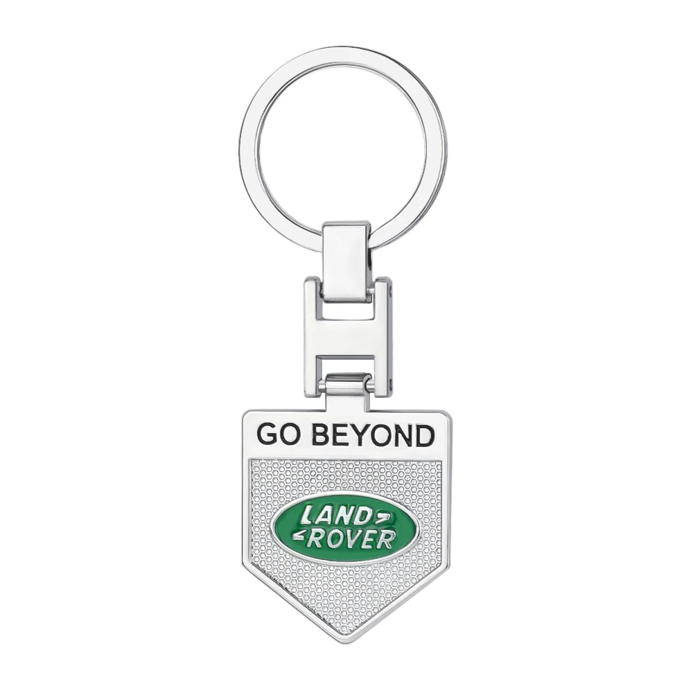 3D Metal/Leather Car Keychain Key Chain Ring Car Key Holder Accessories For Land Rover Discovery Range Rover Evpque Defender