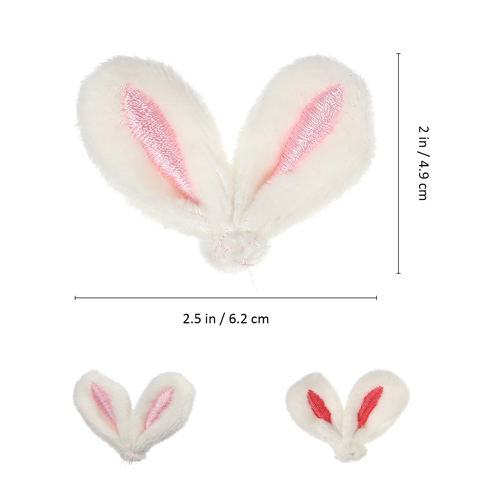 10Pcs Bunny Ears for Crafts Soft Fabric DIY Animal Ear Accessories Hair Clips Costume Decorations Bunny Accessories