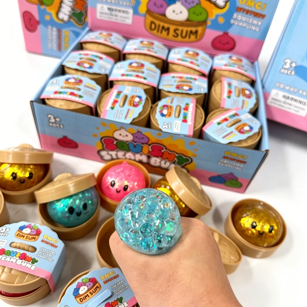 Glitter Dumpling Squishy Blind Box - Sensory Squeeze Toy for Stress Relief Glitter Dumpling Desktop Decoration in Stock