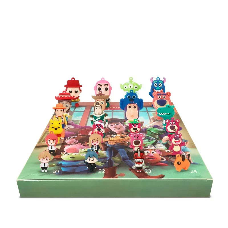 Calendario de Adviento MINISO 2024, Toy Story, Mickey Stitch, figura de Anime, caja sorpresa, cuenta atrás de 24 días, regalos de cumpleaños y Navidad para niños