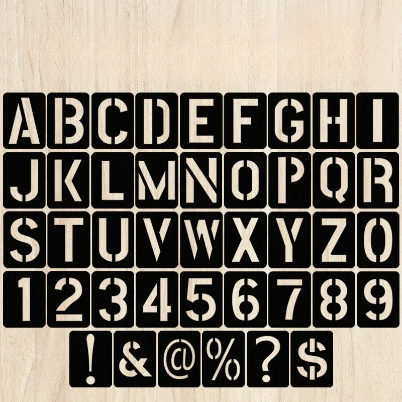 42Pcs/Set DIY Craft Alphabet Stencil Reusable Embossing Template Alphabet Stencil Numbers and Letters Symbol School Supplies