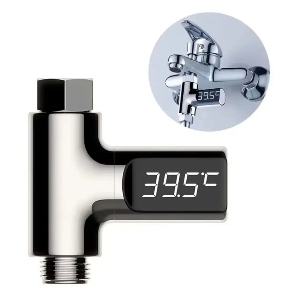 LED Display Water Temperature Monitor Self-powered Monitoring Bathing Temperature Meter ABS Hot Tub Shower Faucets Bathroom