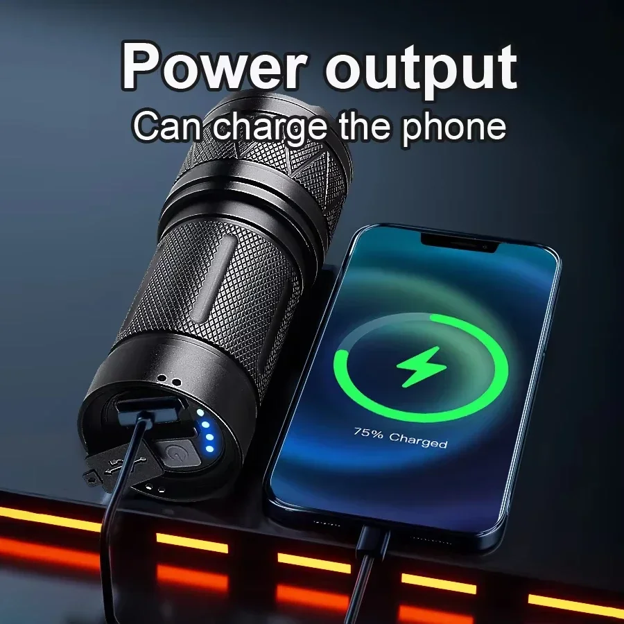 Ultra Bright LED Flashlight, Rechargeable 12000mAh with 3*18650 Battery, Zoomable Waterproof IPX6 Tactical Torch for Camping
