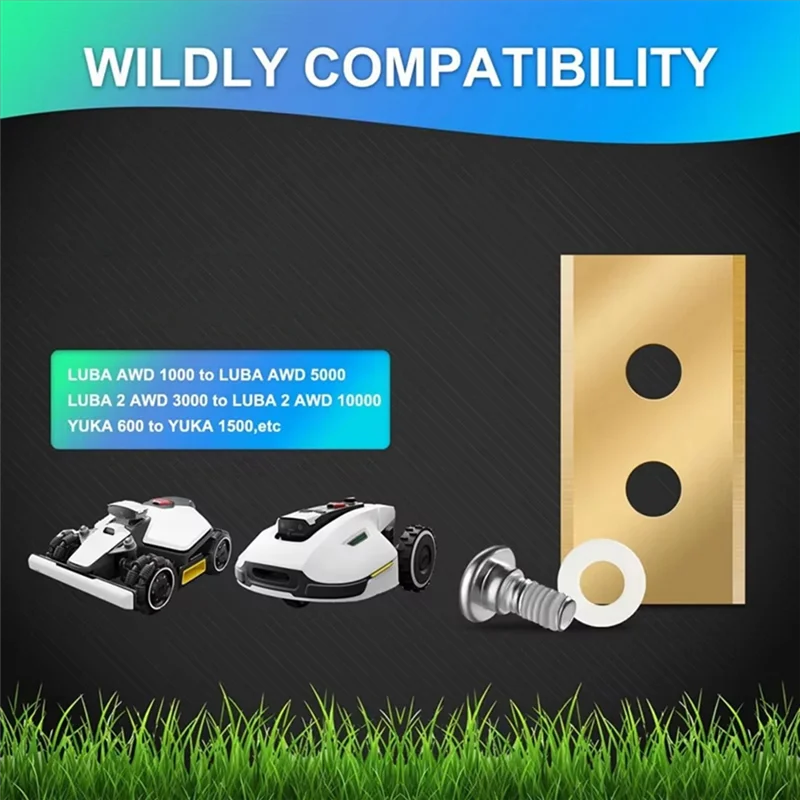 

AS60-40Pcs Replacement Robotic Lawnmower Blades For Mammotion Yuka With Washers And Screws