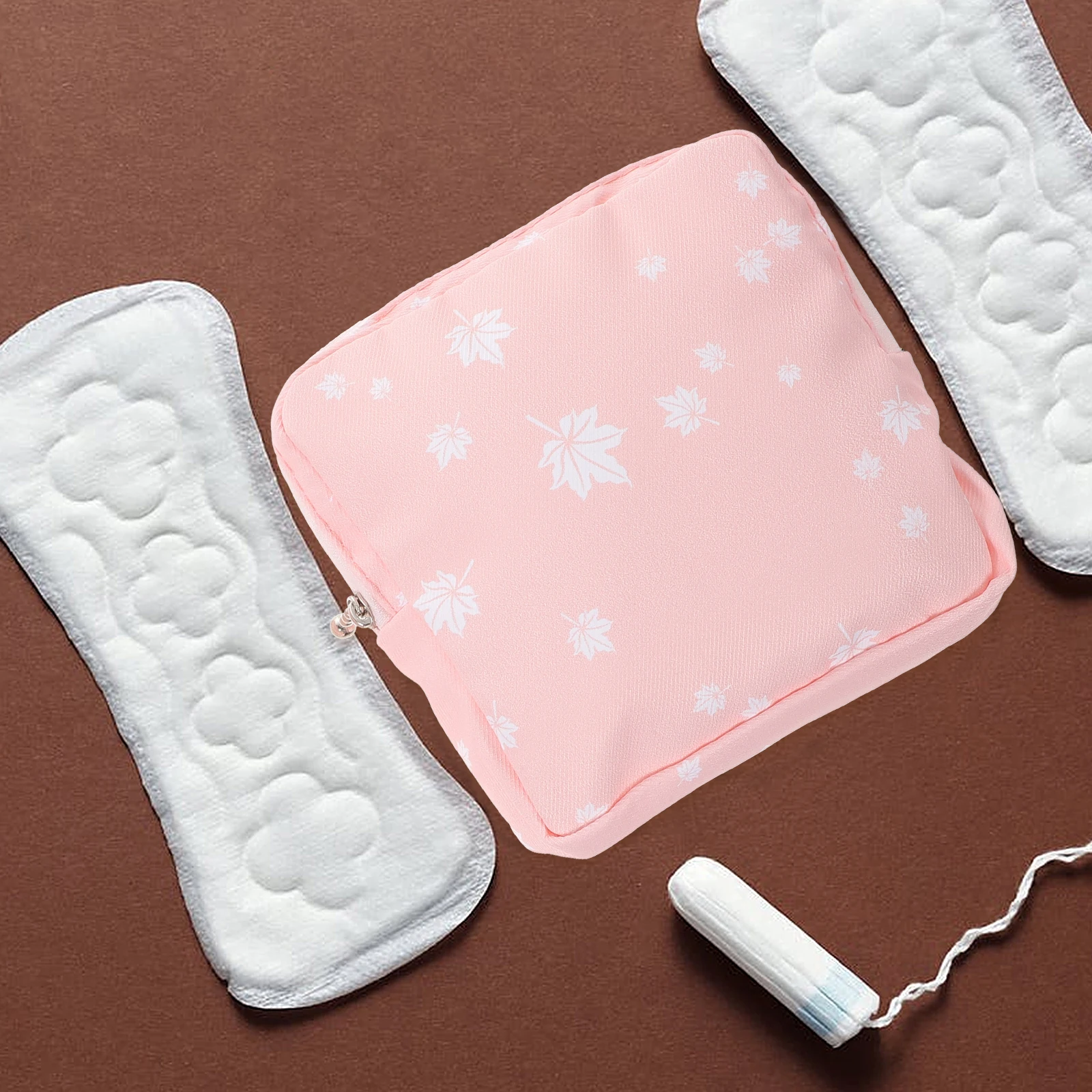 

2Pcs Sanitary Napkin Bag Lovely Design Portable Small Wet Pouch for Feminine Products Coins and Cards No Peculiar Smell