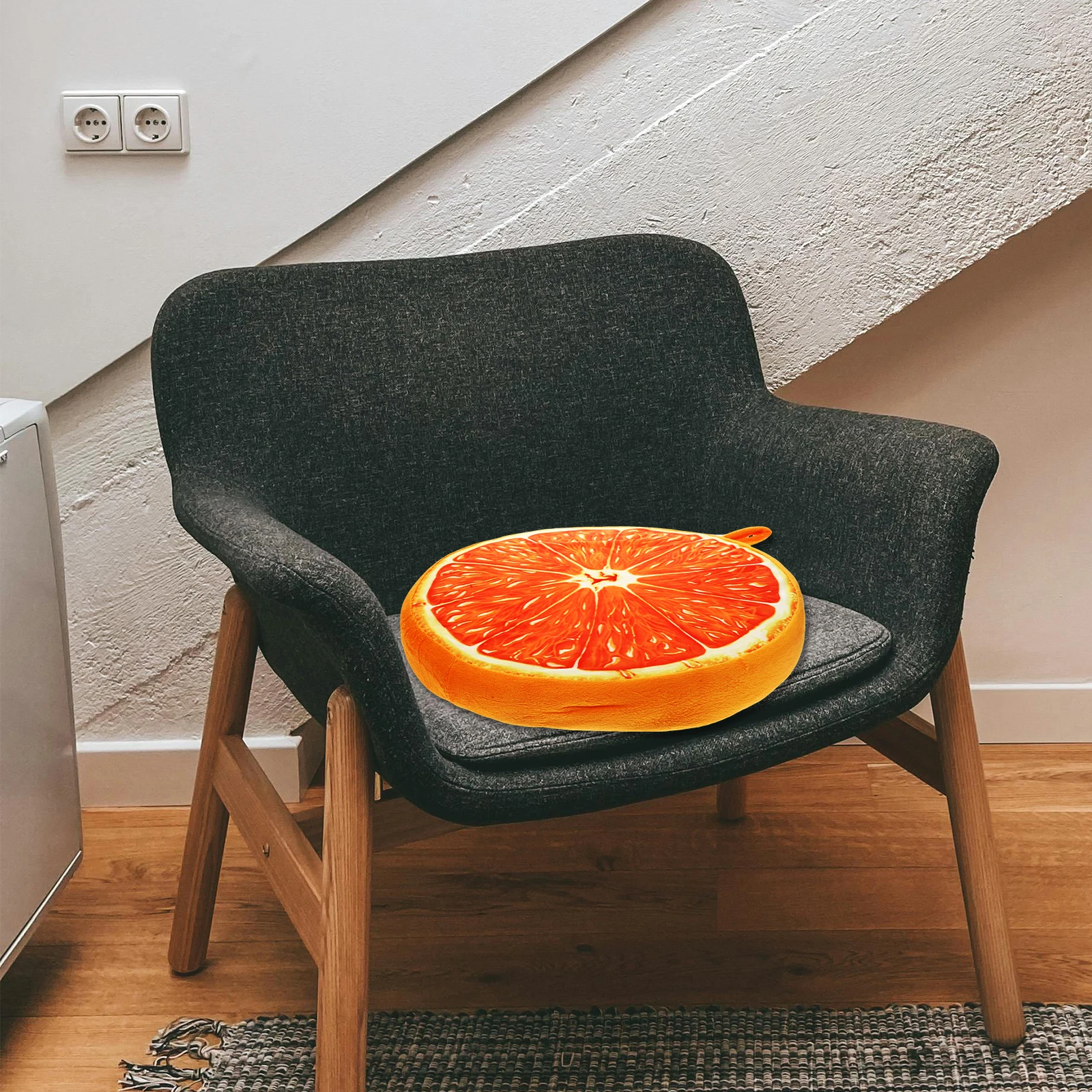 

Fruit Seat Cushion 33Cm Orange Pillow Sofa Chair Living Room Decor Throw Pads Floor Cushions Soft Polyester Fiber Detachable