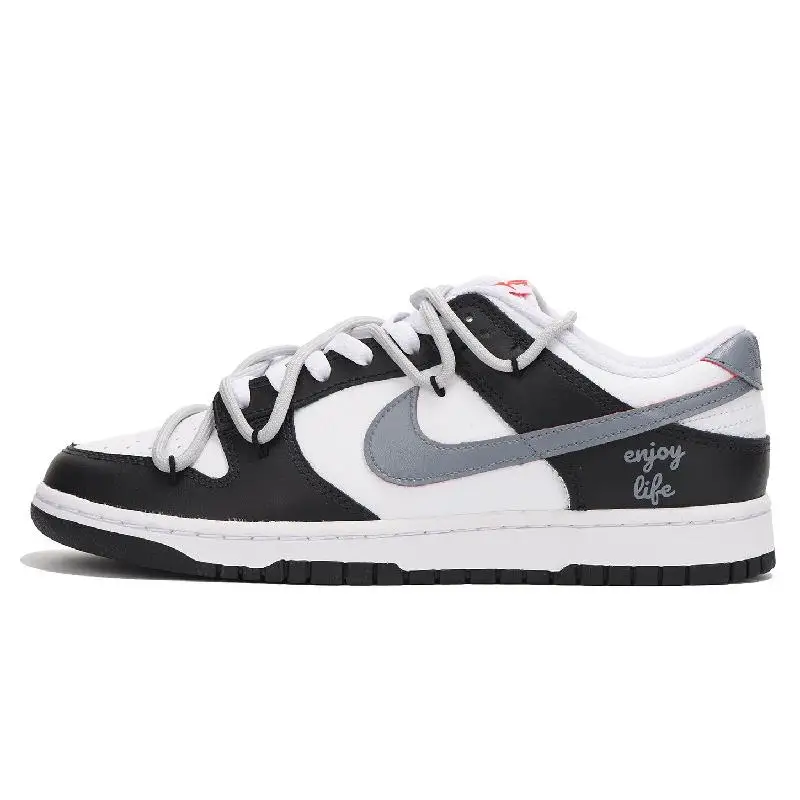 【Customize】Nike Dunk Skateboarding Shoes Men Low-top Dark Gray Sneakers shoes FB3354-001