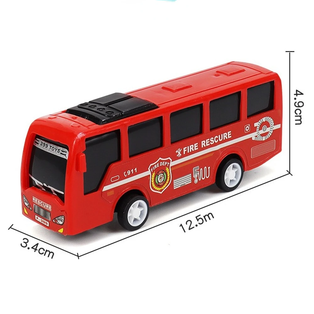 Mini Inércia Bus Model Toy para crianças, puxar para trás carro, veículo, carros, meninos, dietas, jogos educativos, presentes para crianças, 2pcs