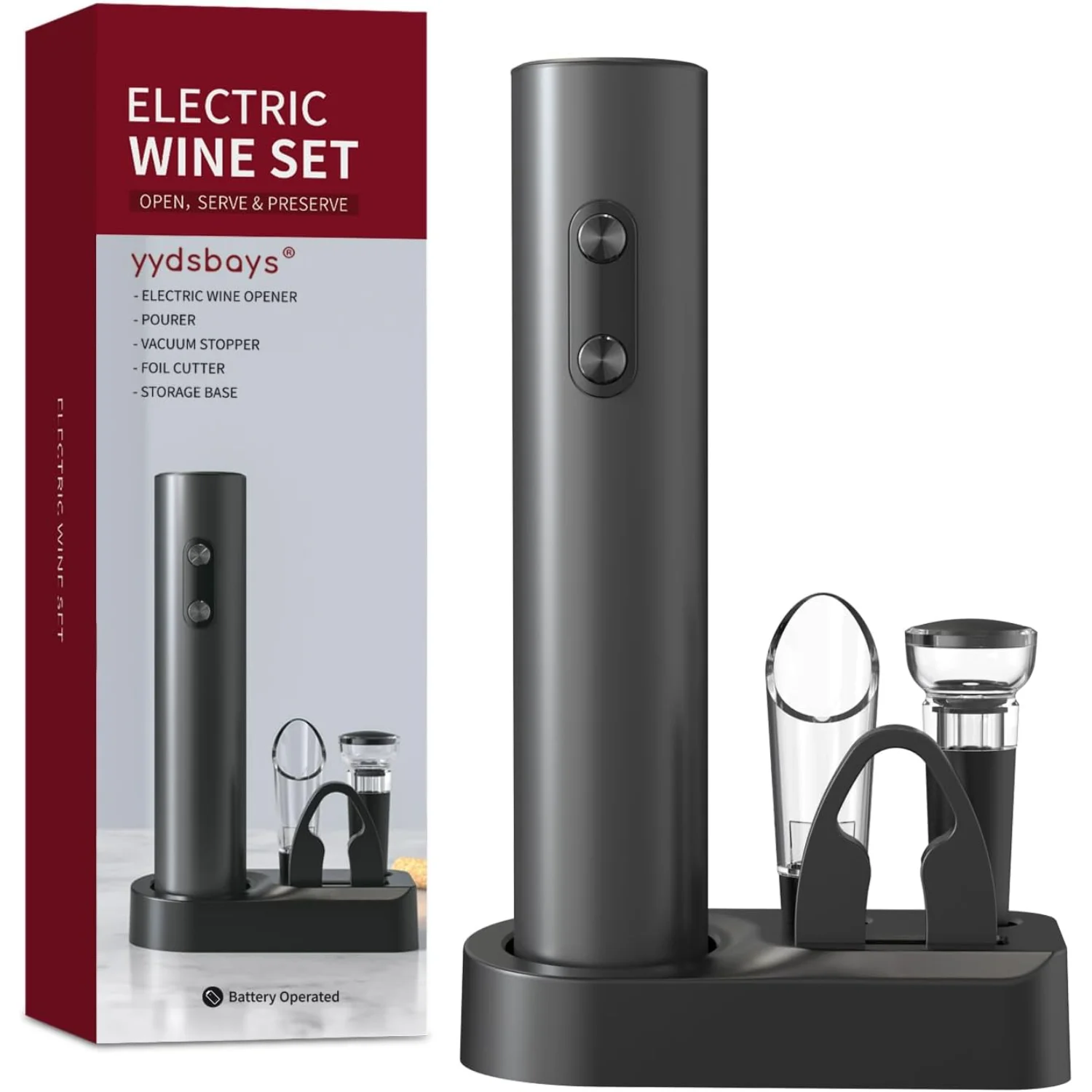 Открывалка для бутылок вина, автоматический штопор с основанием, фольгой, разливкой для вина, вакуумной пробкой для любителей вина, подарок для кухни, вечеринки
