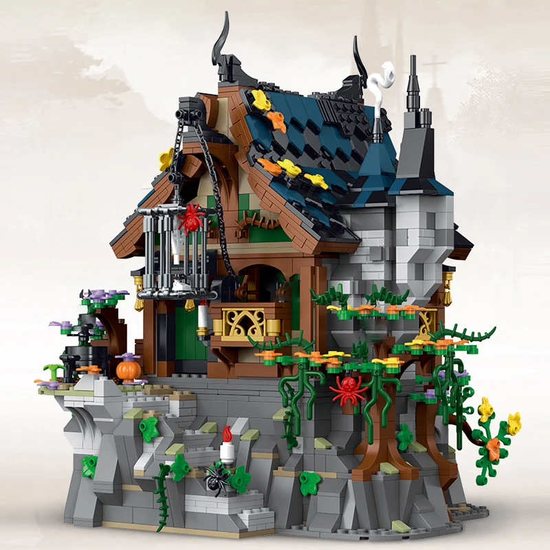 Klemmbausteine 1964PCS Mittelalterliche Hexe Haus Gebäude Set Stadt Architektur Modulare Gebäude Block Montage Modell Kit Kreative Spielzeug Erwachsene Geschenke