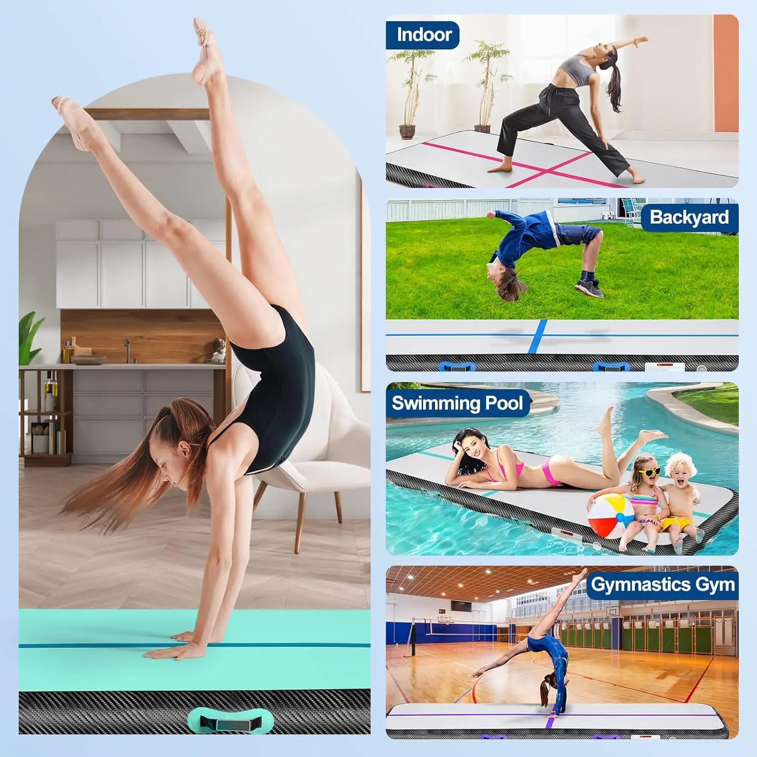 Portable Inflatable Air Track Gymnastics Mat 4M-12M