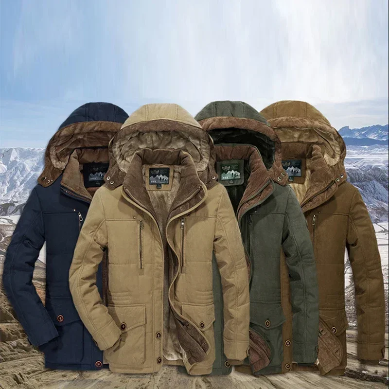 

6XL Men Winter Coats Thicker Warm Down Jackets Men's High Quality Casual Winter Jackets Male Multi-pocket Cargo Jackets