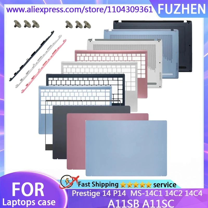 For Prestige 14 P14  MS-14C1 14C2 14C4  A11SB A11SC Series Palmrest Upper Top Case Lower Bottom Cover/LCD Rear Cover/Front Frame