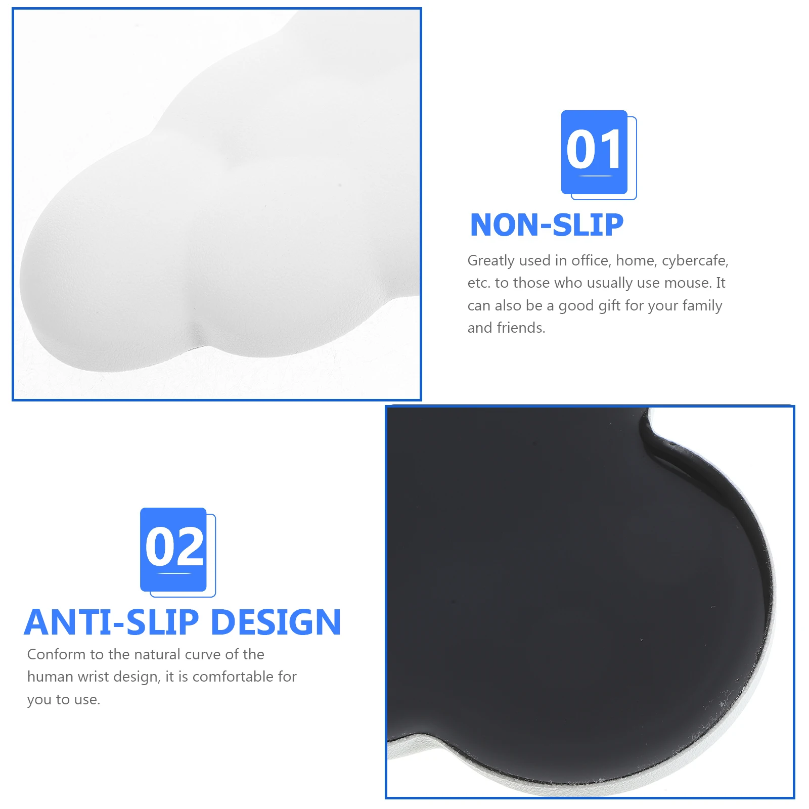 

Mouse Hand Holder Ergonomic Wrist Rest Office Pad Cushion Desktop Cloud-shaped White