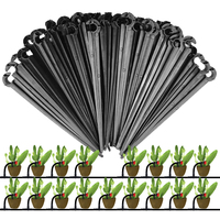 50-200PCS 1/4'' C-type Hook Fixed Stem Support Holder Stakes for 4/7mm Hose Flowerpot Drip Irrigation Fitting Greenhouse