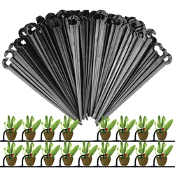 50-200PCS 1/4'' C-type Hook Fixed Stem Support Holder Stakes for 4/7mm Hose Flowerpot Drip Irrigation Fitting Greenhouse