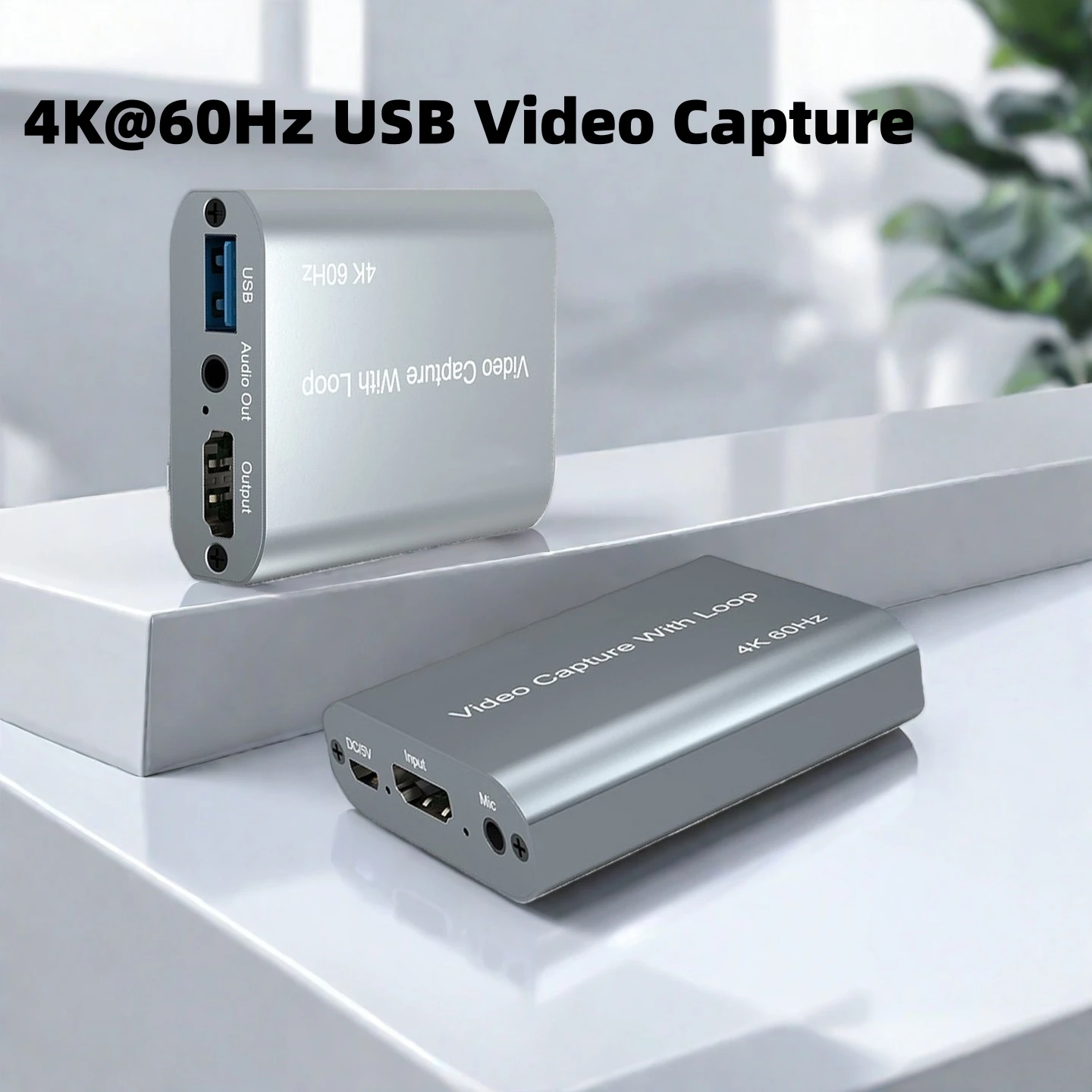 

USB Video Capture Card 4K@60Hz HDMI-compatible Game Live Streaming Device Microphone 1080P HD Video Grabber﻿ Recording Box