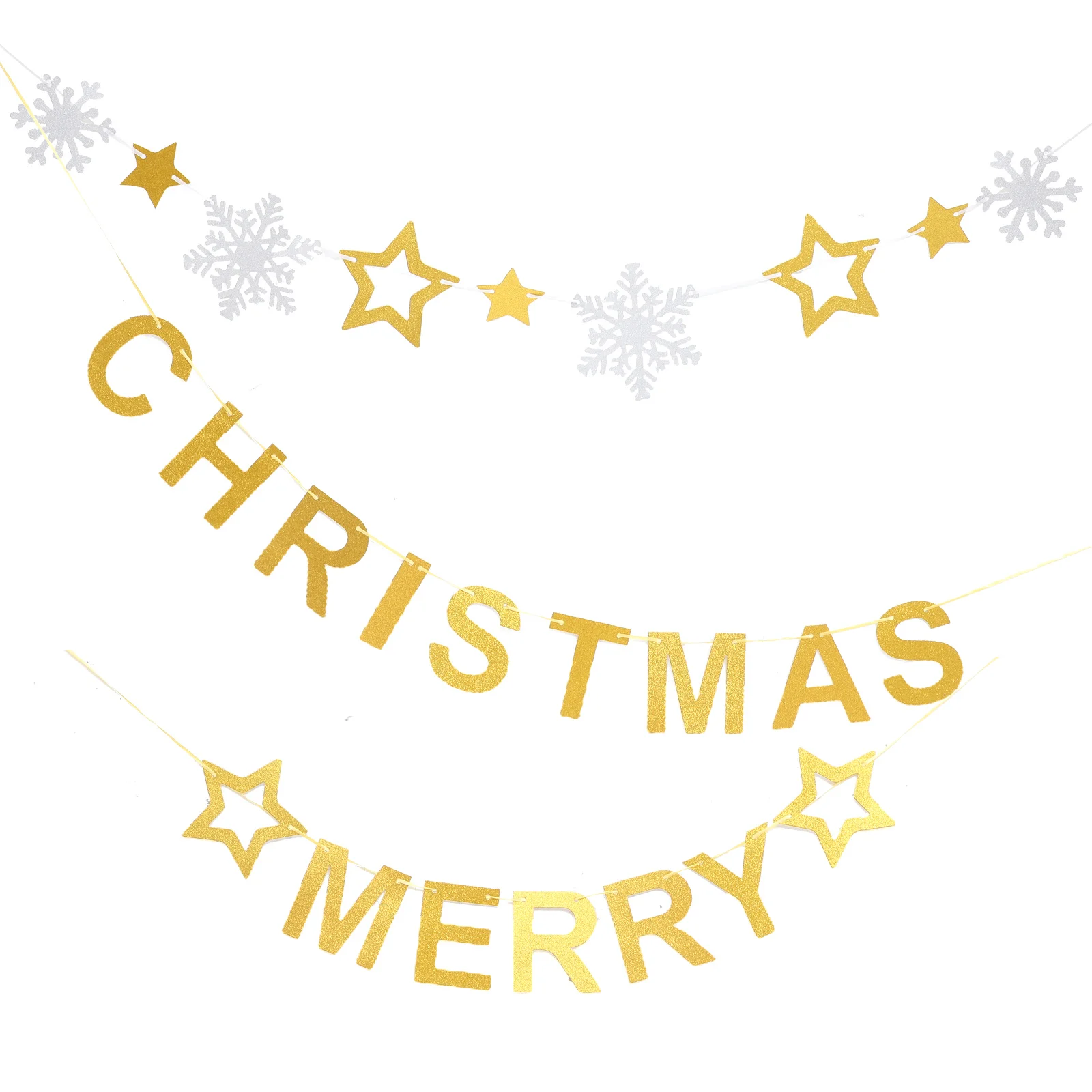 

1 Set Of Christmas Party Decoration Banner Hanging Festive Xmas Diy Bunting Garland Paper Ornaments For Home Indoor Outdoor Use