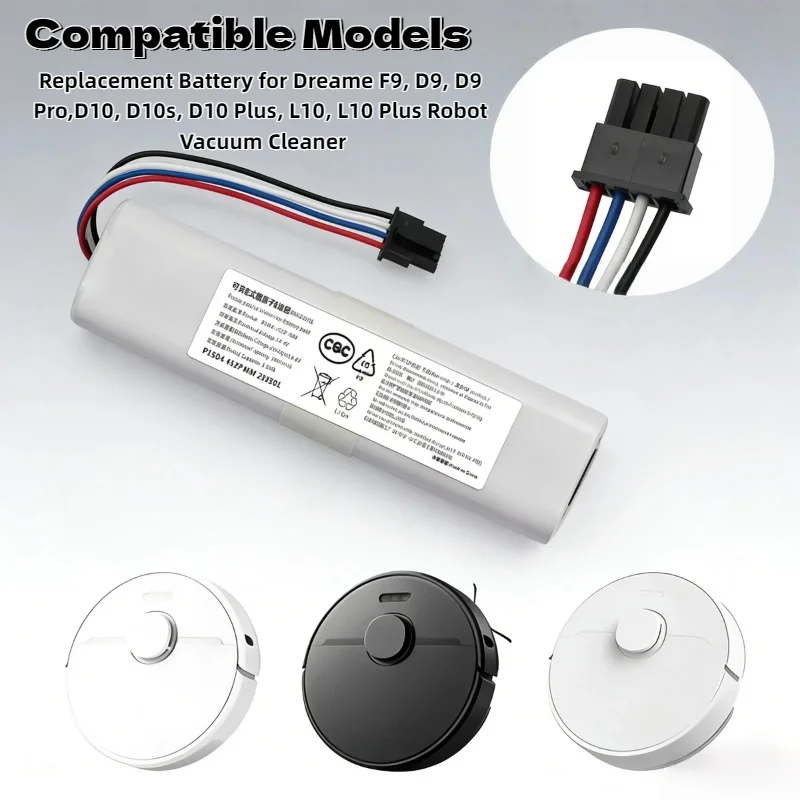 14.4V 5600mAh High Capacity Rechargeable Replacement Battery for F9 D9 L10 Pro Plus RLS3 RLS5 RLS5L RLS5D Robotic Vacuum Cleaner