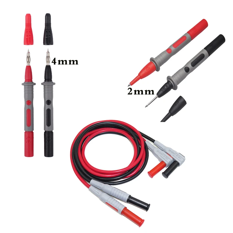 Multimeter Test Leads Cable Probe Proof Tip Cable Set Test Lead Kit Alligator Clip Test Hook Multimeter Leads Kit Back Probe