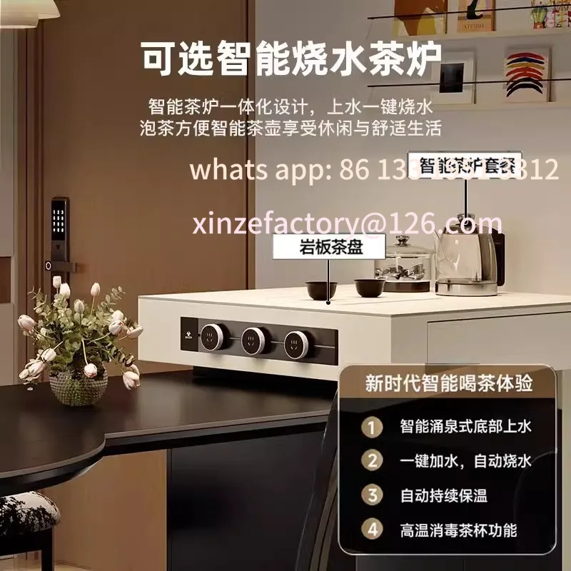 طاولة جزيرة قابلة للسحب متعددة الوظائف قابلة للتخصيص، طاولة مستديرة متغيرة متكاملة للمنزل الحديث #3