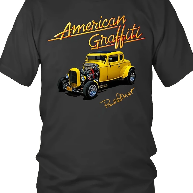 

Американская мужская футболка в стиле ретро с американским граффити, мужская футболка, новая летняя уличная мужская и женская футболка