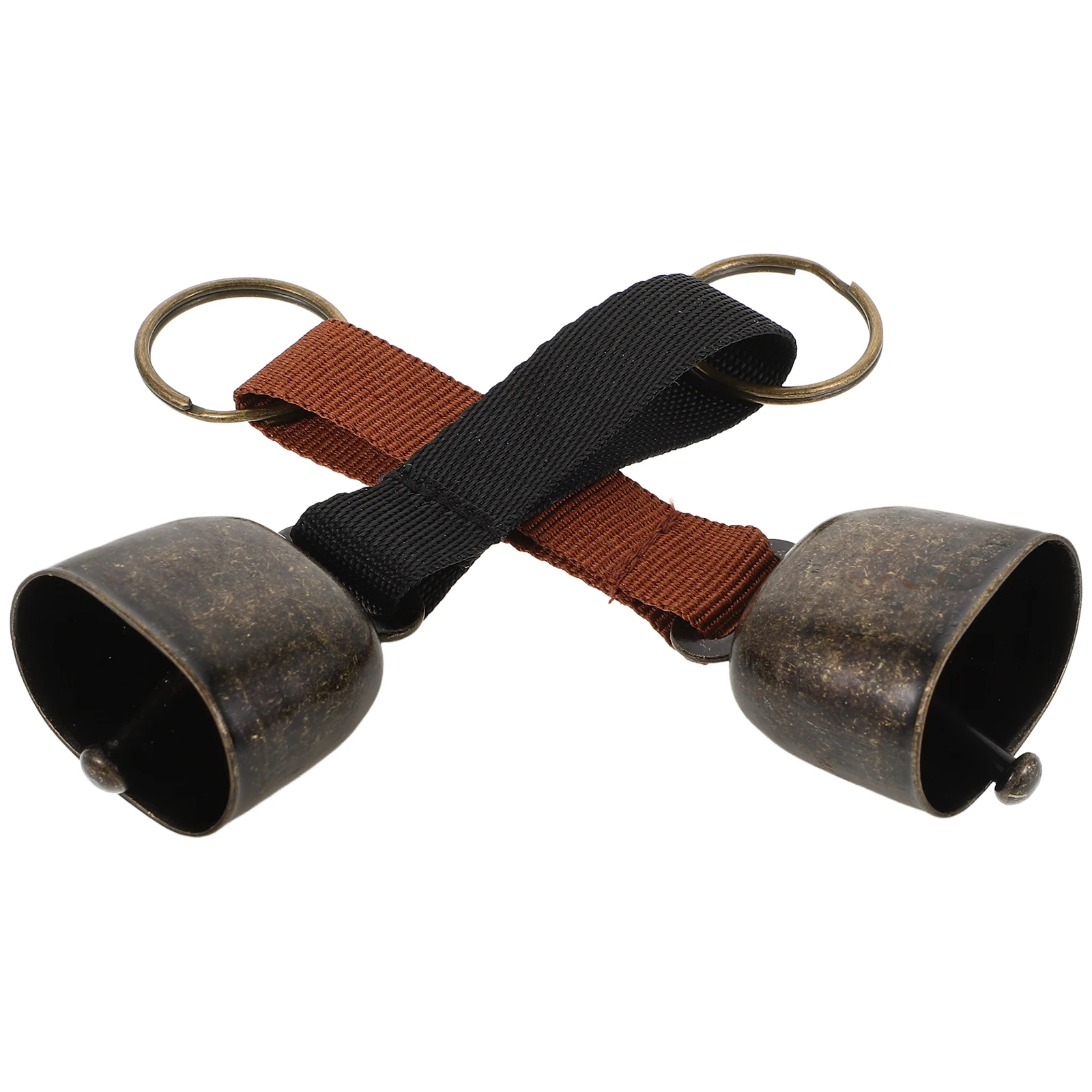 

2Pcs Pet Ring Dog Collar Black Cloth Ultra Loud Small Brass Bells Outdoor Horse Sheep Grazing Small Bell For Dog Collar Metal