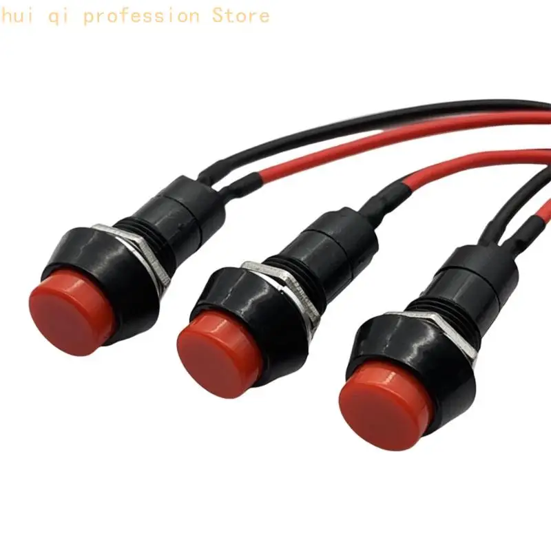 12-mm-Anschlusskabel, Momentan-Drucktastensatz, Federrückstellung für den Panel-Einsatz, 10er-Pack H8WE – Detail 3