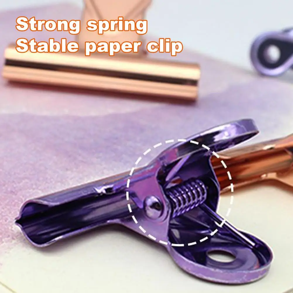 Прочные металлические зажимы, красочные скрепки для бумаг с быком, набор металлических зажимов для бумаг, набор офисных школьных принадлежностей, 5 шт., бумага для бульдога для искусства