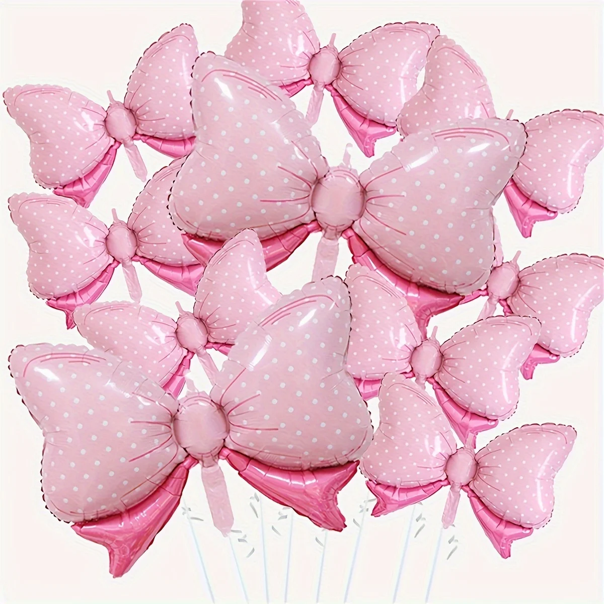 10 Pieces Pink Bow Aluminum Foil Pink Balloon Large Bow Balloon Suitable for Wedding Bride Gift Party Gender Reveal Girl Birthday Balloon Party Decoration 2 Sizes 35inch (about 88.9cm)