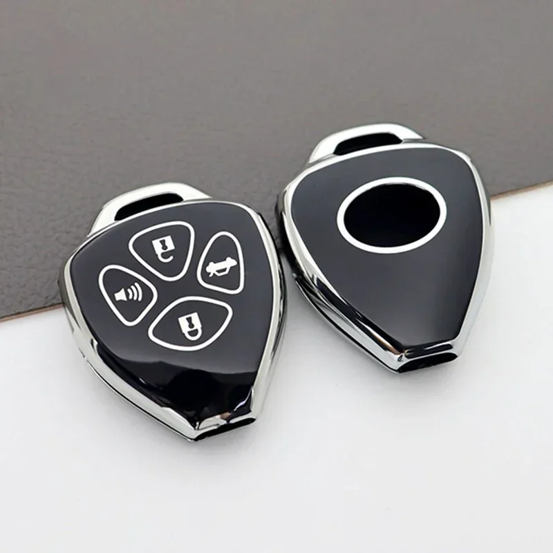 For Toyota Corolla Camry Reiz RAV4 Crown Avalon Venza Matrix Yaris 4Runner Blank TPU Shell Fob Car Key Case Cover Accessories