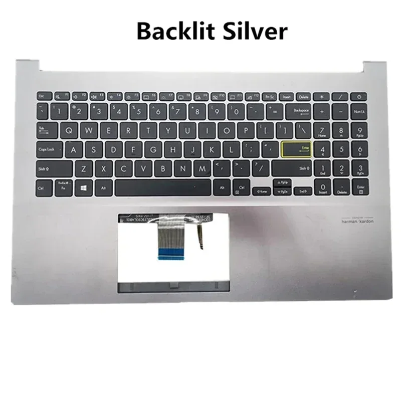 Imagem -04 - Capa Capa Concha para Teclado Retroiluminado dos Eua Laptop Notebook para Vivobook S15 S533 15x X521 X521f X521fl S5600 2023 Prata Cinza