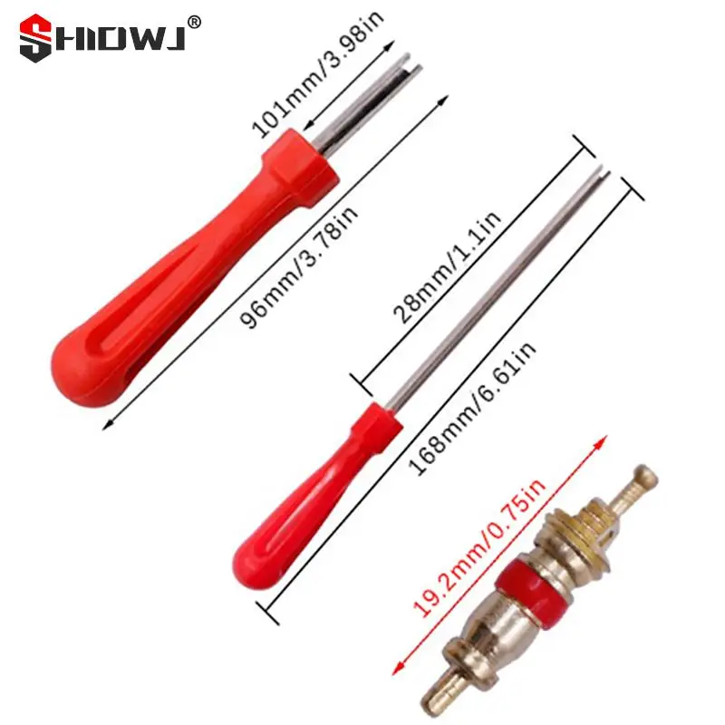 Tire Valve Core Removal Tools Wrench Plastic Handle Bike Screwdriver Wrench Core Tire Repair Hand Tool for Car Bicycle Motorcycl