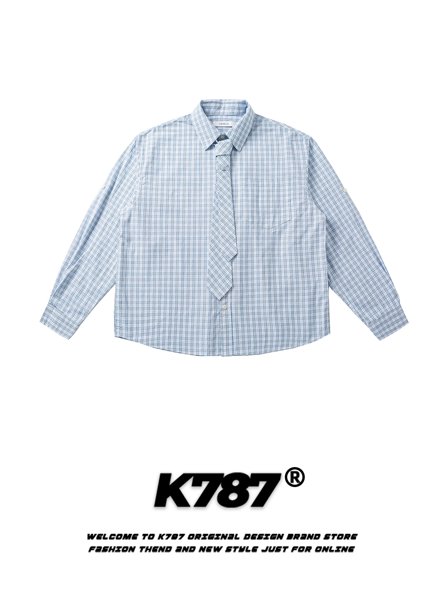 

American Sle Casual Plaid Tie Long Sve irt Loose Fit for Men And Women Cleanfit Anti-Aging Open Cardigan Top