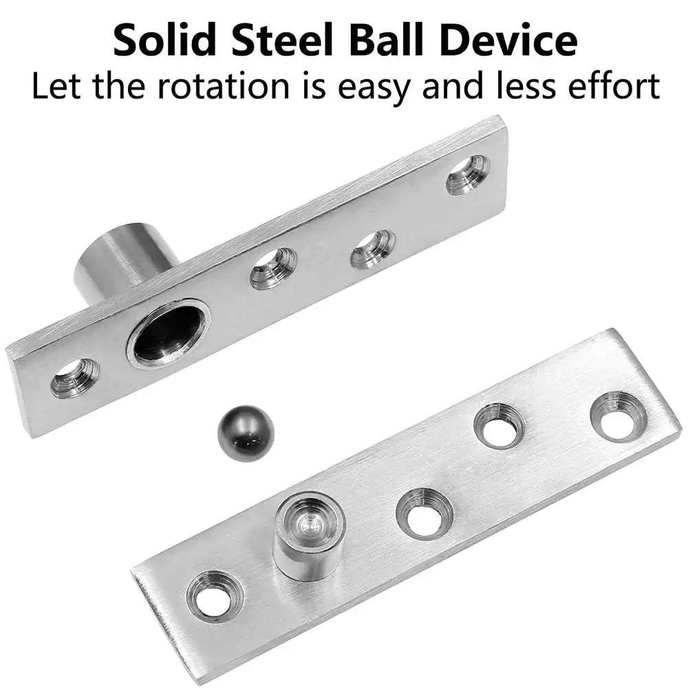 360 Degree Rotation Axis 75mm 100mm Hidden Door Pivot Hinges Location Shaft Stainless Steel Hinge for Door Cabinet Cupboard