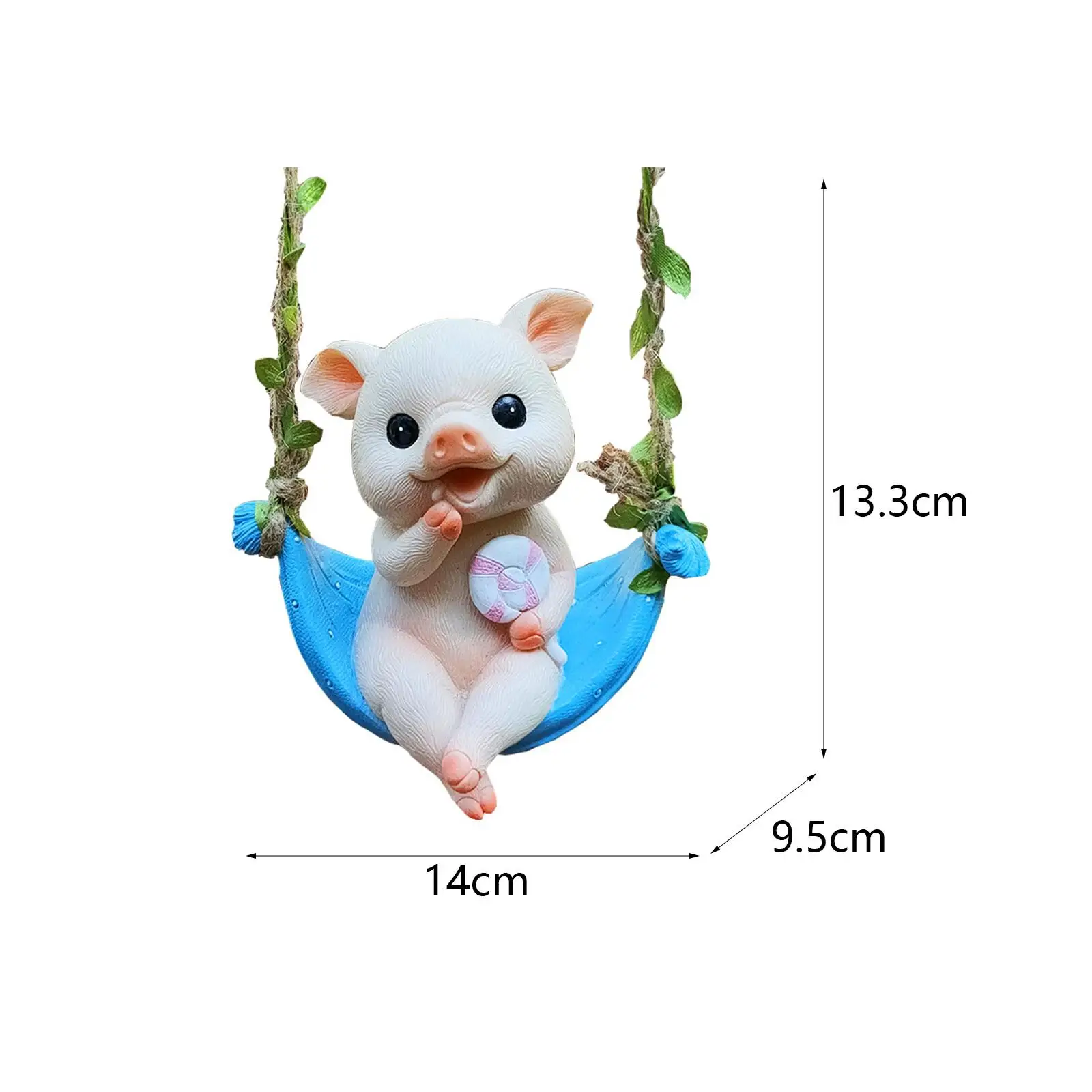 

Hanging Garden Statue Pig Figurine Resin Cute Art Crafts Creative Yard Art Decor