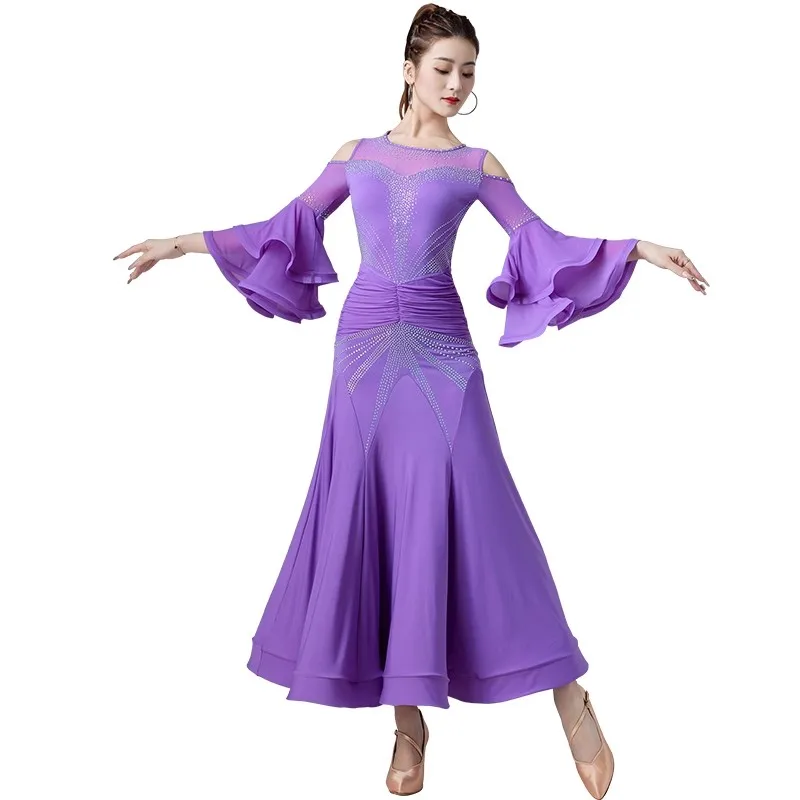 

Modern Dance Dance Performance Dresses For Women's High End Premium Elegant Big Swing Dress Waltz Ballroom Dancing Clothing