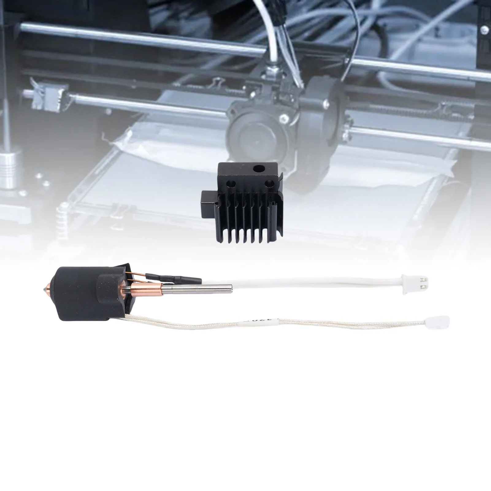 3D Printer Print Head Uniform Heating 0.4mm Quick Swap Nozzle 3D Printer Hotend with Aluminum Heatsink for PLA ABS PETG TPU