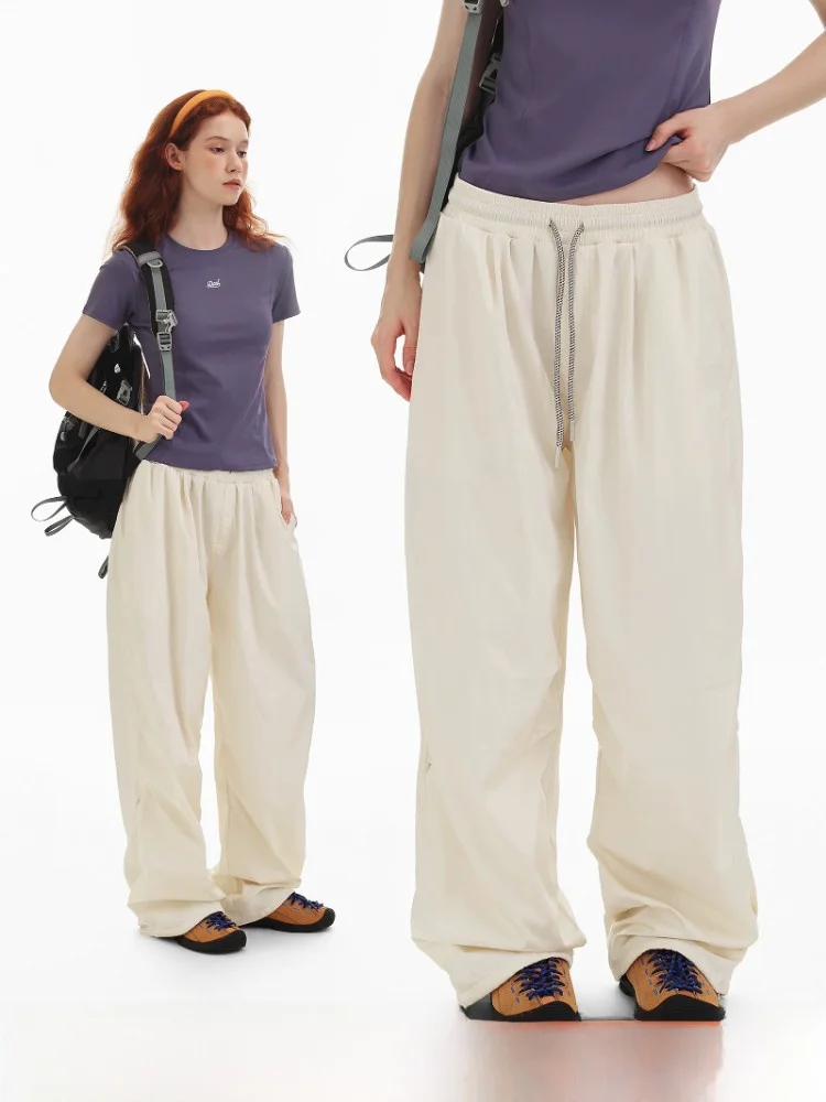 

DSU Spring 2026 Women's Urban Outdoor Style Casual Pants Side Zipper Paratrooper Trousers Hiking Multipurpose Loose Fit