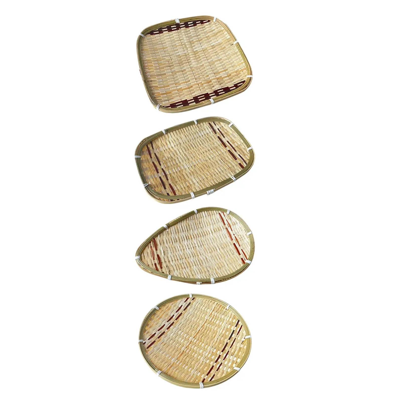 Bamboo Bread Basket Multipurpose Rustic Vegetables Basket Handmade Basket for Desktop Kitchen Pantry Shelves Office Cabinets