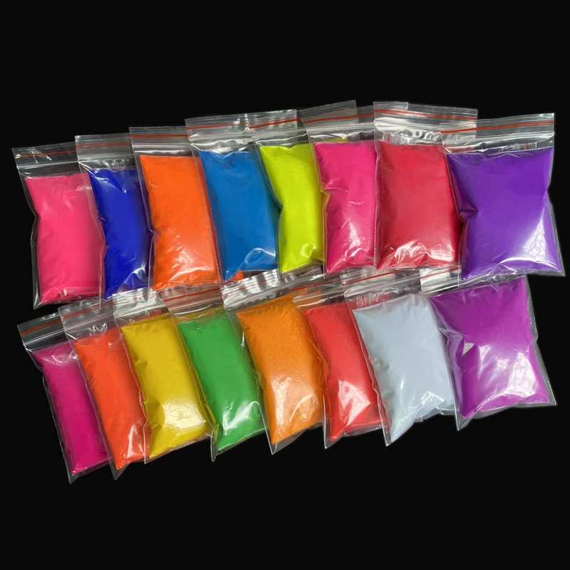 Mixed 10 NEON Colors Fluorescent Phosphor Pigment Powder For Nail Glow Under Ultraviolet Light (1lot=10colors,10grams Per Color)