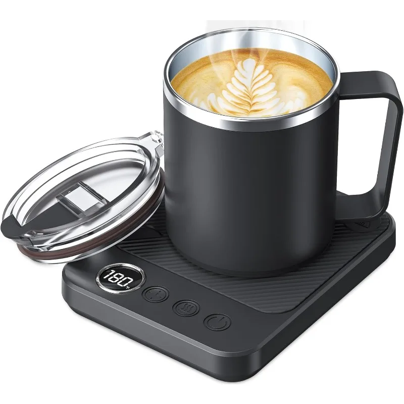 Coffee Mug Warmer & Mug Set for Desk, Electric 36W Coffee Cup Warmer with Auto Shut Off/Timer, Smart Coffee Mug